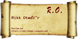 Rikk Otmár névjegykártya